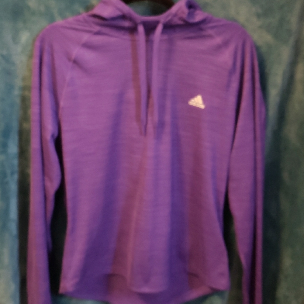 Womens purple/ plum Adidas climatelite long sleeve hoodie size large